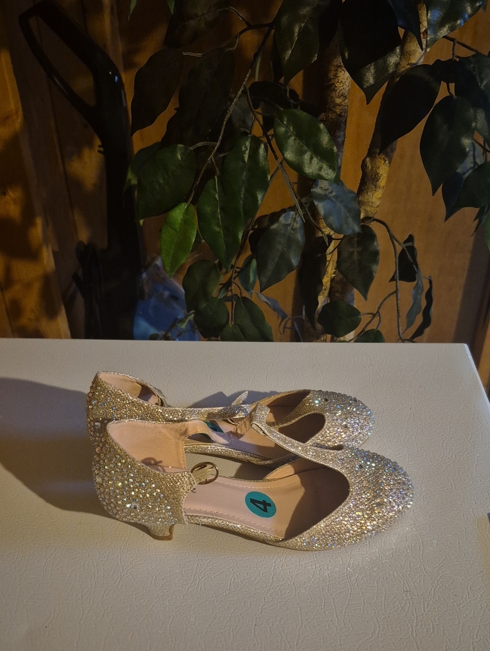 Sparkling Girls' Glitter Mary Jane Heels